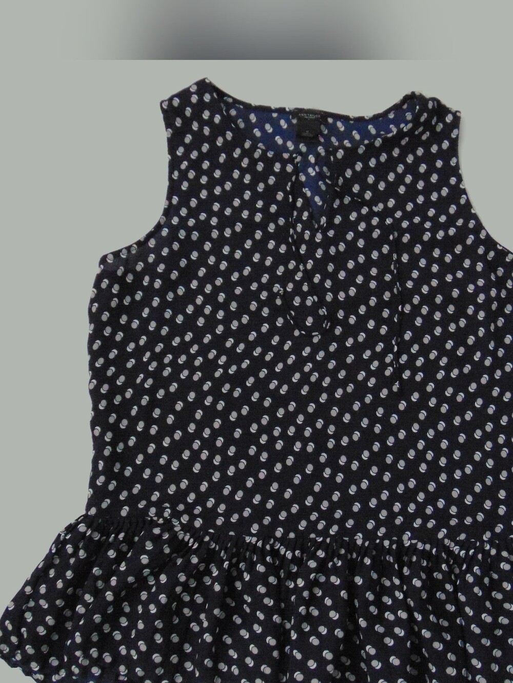 Ann Taylor Black Sleeveless Kids Dress with White Dots